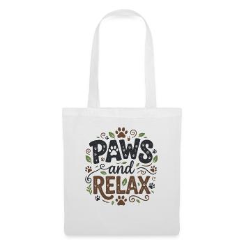 Paws And Relax Hund Katze Pfoten Geschenk - Stoffbeutel - Weiß - Vorne