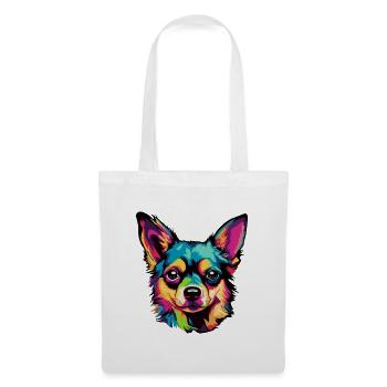Pop-Art Hundegesicht - Stoffbeutel - Weiß - Vorne