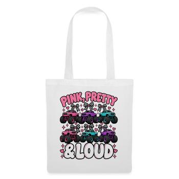 Pink Pretty & Loud Monster Trucks - Stoffbeutel - Weiß - Vorne