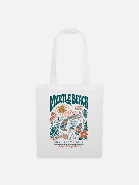 Myrtle Beach Retro Strand 2027 - Stoffbeutel - Weiß