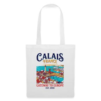 City Calais France Gateway To Europe Harbor - Stoffbeutel - Weiß - Vorne