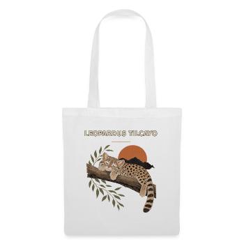 Leopardus Tilcayo Gefleckte Wilde Katze Ruhend - Stoffbeutel - Weiß - Vorne