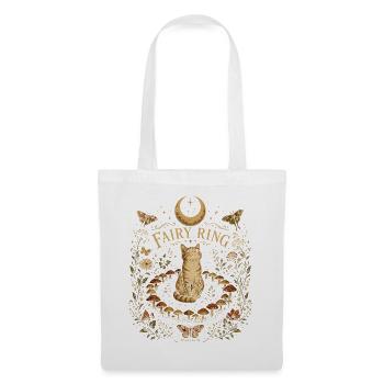 Feenring-pilz-kreis-katze-mond-cottagecore-wald - Stoffbeutel - Weiß - Vorne
