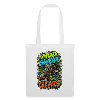 Mud Sweat and Gears Motocross Illustration - Stoffbeutel - Weiß - Vorne