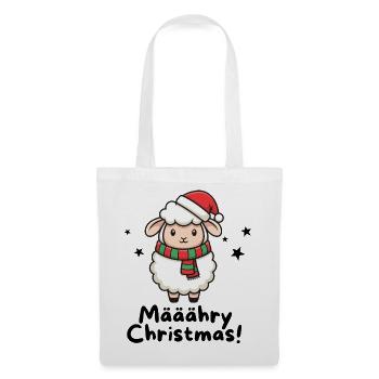 Määähry Christmas – Süßes Weihnachtsschaf - Stoffbeutel - Weiß - Vorne
