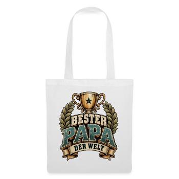 Vatertag Bester Papa der Welt Retro Motiv  - Stoffbeutel - Weiß - Vorne