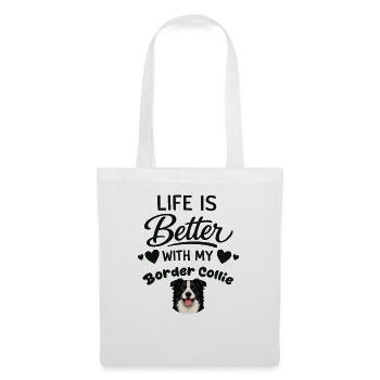 Das Leben Ist Besser Mit Meinem Border Collie-hund - Stoffbeutel - Weiß - Vorne