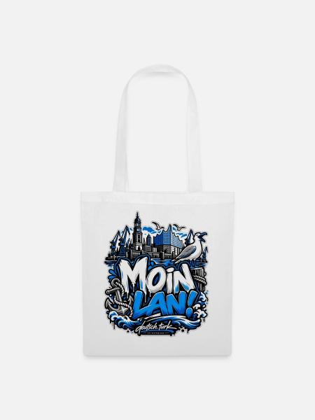MOIN LAN! – Hamburg Streetwear - Stoffbeutel - Weiß