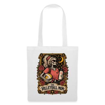 Volleyballmom Skelette Rosen Print - Stoffbeutel - Weiß - Vorne