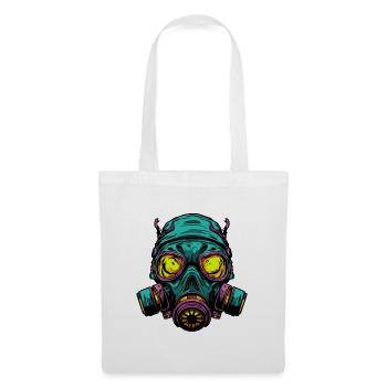 Neon Gasmaske Kopfdesign - Stoffbeutel - Weiß - Vorne