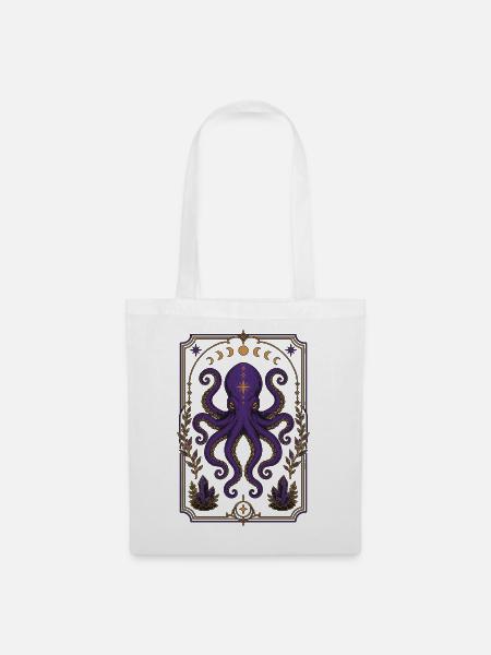 Witchy Tarot Octopus - Stoffbeutel - Weiß