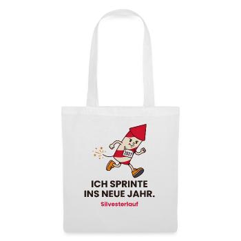 Ich sprinte ins neue Jahr Silvesterlauf 2027 - Stoffbeutel - Weiß - Vorne