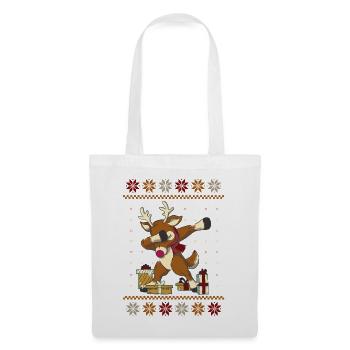 Lustiges Rentier Weihnachten Geschenk - Stoffbeutel - Weiß - Vorne
