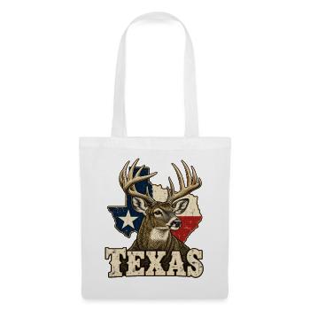 Texas Hirsch Flagge - Stoffbeutel - Weiß - Vorne