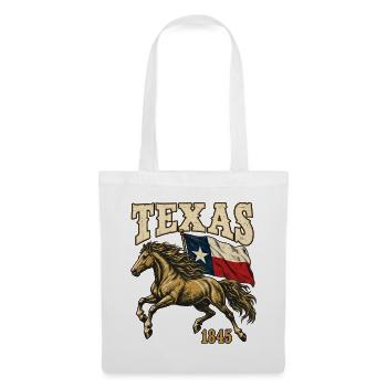 Texan Heritage Pferd mit Flagge 1845 - Stoffbeutel - Weiß - Vorne