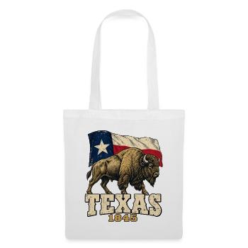 Texas Bison 1845 Flag Vintage - Stoffbeutel - Weiß - Vorne