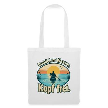 Paddeln Kajak Kanu SUP Paddler - Stoffbeutel - Weiß - Vorne