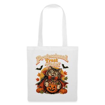 Halloween Katze Professional Treat Thief für Cat - Stoffbeutel - Weiß - Vorne