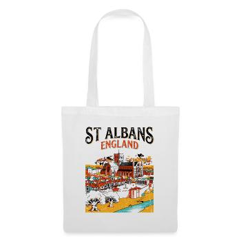 England St Albans Cathedral And Historic Cityscape - Stoffbeutel - Weiß - Vorne