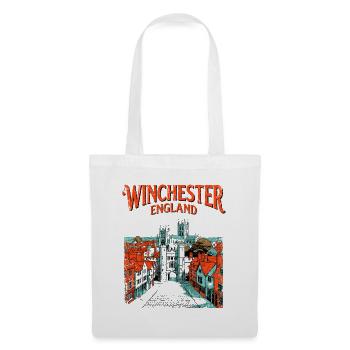 Retro Winchester England Historic Cityscape - Stoffbeutel - Weiß - Vorne