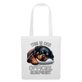 Lustiges Rottweiler Schlafshirt - Stoffbeutel - Weiß - Vorne