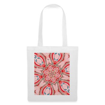 Kaleidoskope rosa-rot Mandala  - Stoffbeutel - Weiß - Vorne