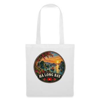 Ha Long Bay Vietnam Flagge Küste Sunset Urlaub - Stoffbeutel - Weiß - Vorne