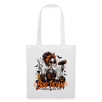 Boo-Tician Halloween-Friseurin Skelettfriseur - Stoffbeutel - Weiß - Vorne