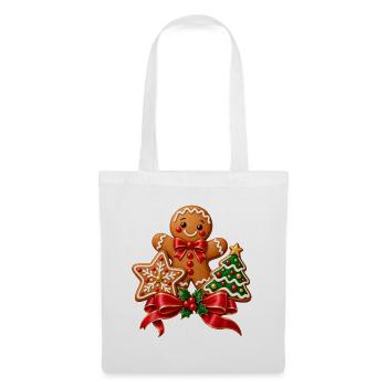 Lebkuchen Weihnachtskekse - Stoffbeutel - Weiß - Vorne