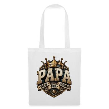Vatertag Papa stark cool & einzigartig  - Stoffbeutel - Weiß - Vorne