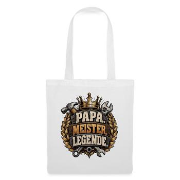Vatertag Papa Meister Legende Retro Motiv  - Stoffbeutel - Weiß - Vorne
