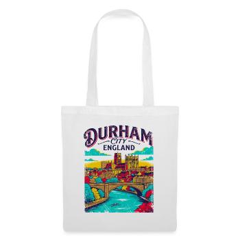 Durham England Historic City Skyline Art - Stoffbeutel - Weiß - Vorne