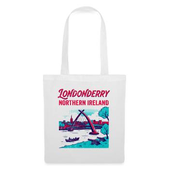 View Retro Londonderry Northern Ireland City - Stoffbeutel - Weiß - Vorne