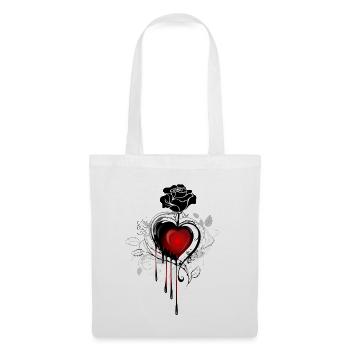 Gothic Goth Okkult Skullmystic Blumen - Stoffbeutel - Weiß - Vorne