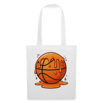 Zerschmelzender orangefarbener Basketball-Splash - Stoffbeutel - Weiß - Vorne