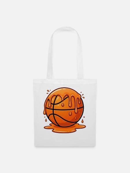 Zerschmelzender orangefarbener Basketball-Splash - Stoffbeutel - Weiß