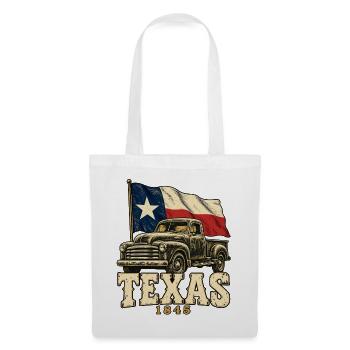 Texas Retro-Truck Flagge 1845 - Stoffbeutel - Weiß - Vorne
