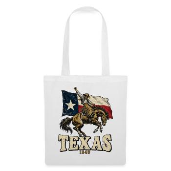 Texas 1845 Western Reiter Flagge - Stoffbeutel - Weiß - Vorne