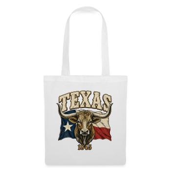 Texas Longhorn Flag Emblem 1845 - Stoffbeutel - Weiß - Vorne