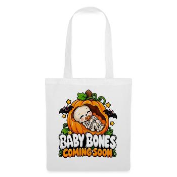 Kürbis-Skelett Baby Bones Ankündigung - Stoffbeutel - Weiß - Vorne
