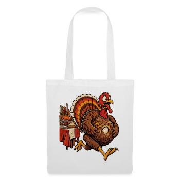 Witziger Thanksgiving Truthahn mit Babybauch - Stoffbeutel - Weiß - Vorne