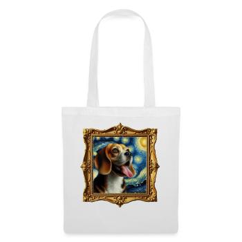 Beagle Starry Night - Stoffbeutel - Weiß - Vorne