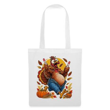 Thanksgiving Truthahn schwanger lustig werdende - Stoffbeutel - Weiß - Vorne