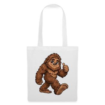 Bigfoot Kawaii Style – Süßes Fabelwesen - Stoffbeutel - Weiß - Vorne