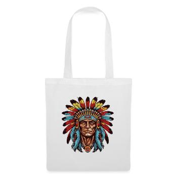 Portrait Indianer Native American - Stoffbeutel - Weiß - Vorne