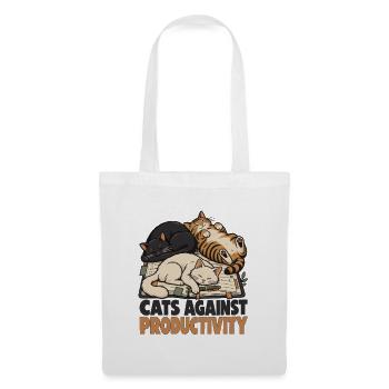 Cats Against Productivity  - Stoffbeutel - Weiß - Vorne