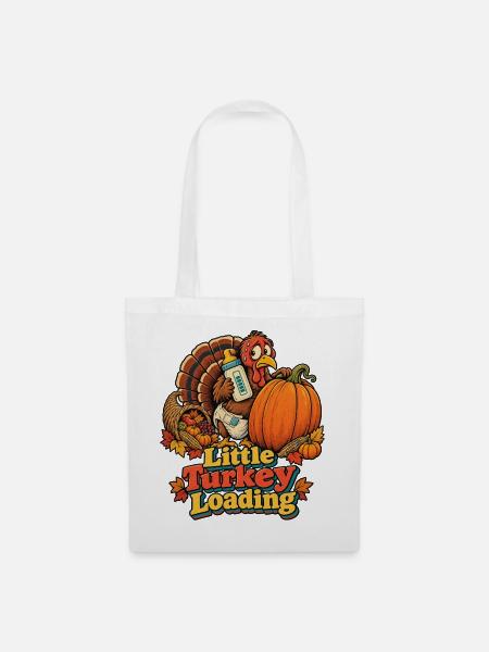 Thanksgiving-Truthahn Little Turkey Loading Baby - Stoffbeutel - Weiß