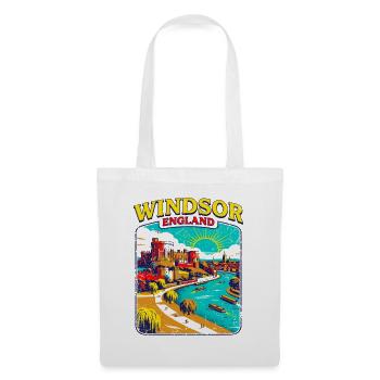 City Retro Windsor England Castle and River - Stoffbeutel - Weiß - Vorne