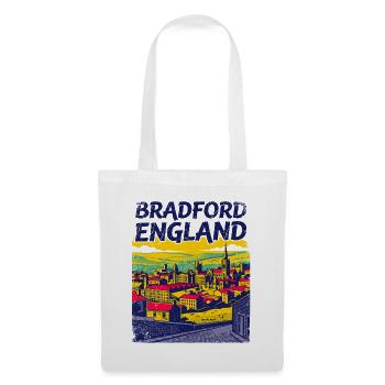 Retro Bradford England City Skyline Sept - Stoffbeutel - Weiß - Vorne