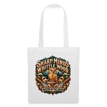 Sharp Minds Whittle Wood Master Of The Grain Owl - Stoffbeutel - Weiß - Vorne